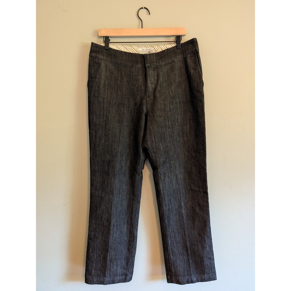 Chicos‎ Platinum Black Denim Trousers Womens Size 2 Regular Dark Wash Stretch